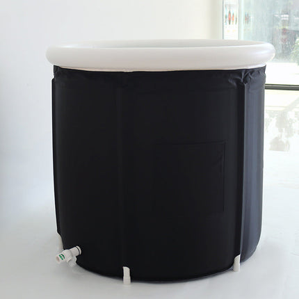 Portable Recovery Ice Bath Tub | 400L Capacity | Cold Therapy Relief | Noustia | Includes Drain Hose | Protective Lid & Carry Case | 75cm Diameter | 80cm Height | Ideal for Post-Workout Rejuvenation
