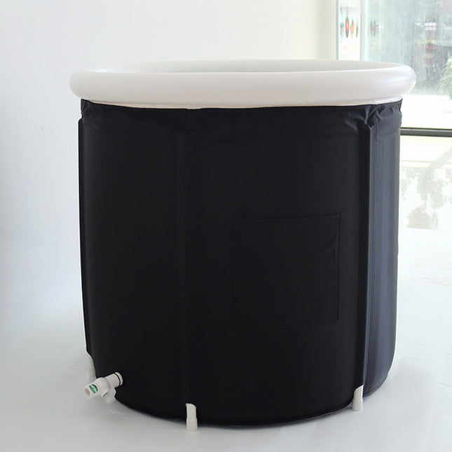 Portable Recovery Ice Bath Tub | 400L Capacity | Cold Therapy Relief | Noustia | Includes Drain Hose | Protective Lid & Carry Case | 75cm Diameter | 80cm Height | Ideal for Post-Workout Rejuvenation