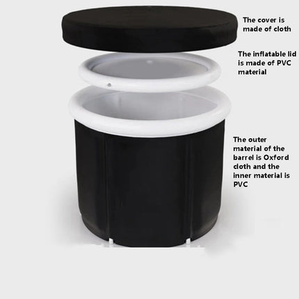 Portable Recovery Ice Bath Tub | 400L Capacity | Cold Therapy Relief | Noustia | Includes Drain Hose | Protective Lid & Carry Case | 75cm Diameter | 80cm Height | Ideal for Post-Workout Rejuvenation