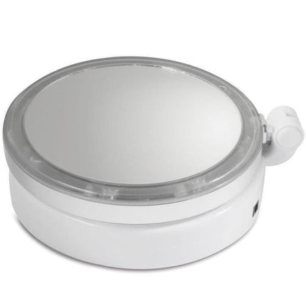 Noustia | LED Lighted 12x Magnification Makeup Mirror | Folding Travel Vanity with Dual-Sided Mirror | Distortion-Free Glass | 13-Inch Adjustable Height | Cord or Battery Operation | Bright White LEDs