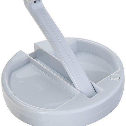 Noustia | LED Lighted 12x Magnification Makeup Mirror | Folding Travel Vanity with Dual-Sided Mirror | Distortion-Free Glass | 13-Inch Adjustable Height | Cord or Battery Operation | Bright White LEDs