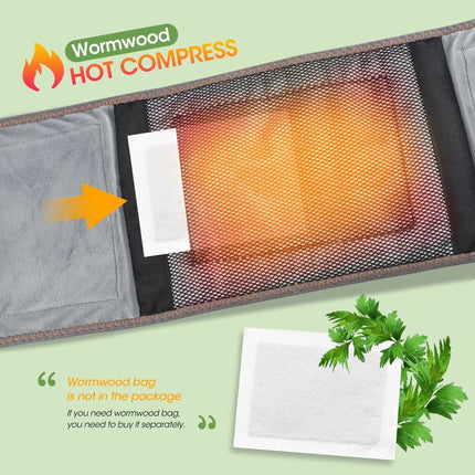 Electric Heating Waist Wrap | Infrared Technology | Muscle Relaxation | Adjustable Strap | USB Rechargeable | 3 Temperature Settings | Dual Motor Vibration | Portable | Gray