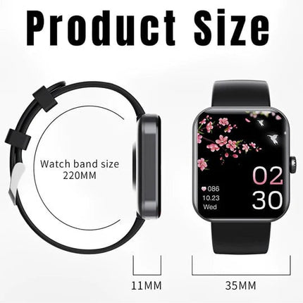 Non-Invasive Glucose Monitoring Smartwatch | Health Tracker | 1.91" Touchscreen | Heart Rate & Sleep Tracking | GPS Functionality | Waterproof | 7-Day Battery | Smart Notifications | By Noustia