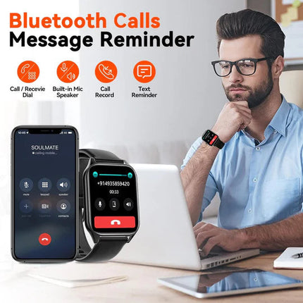 Non-Invasive Glucose Monitoring Smartwatch | Health Tracker | 1.91" Touchscreen | Heart Rate & Sleep Tracking | GPS Functionality | Waterproof | 7-Day Battery | Smart Notifications | By Noustia