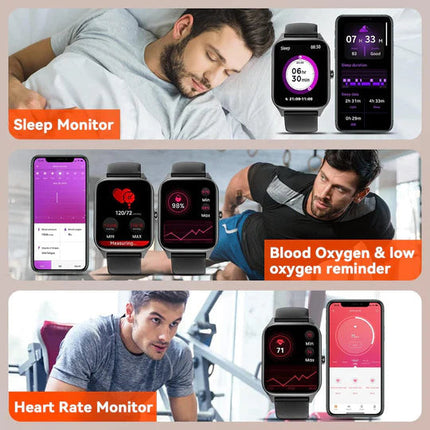 Non-Invasive Glucose Monitoring Smartwatch | Health Tracker | 1.91" Touchscreen | Heart Rate & Sleep Tracking | GPS Functionality | Waterproof | 7-Day Battery | Smart Notifications | By Noustia