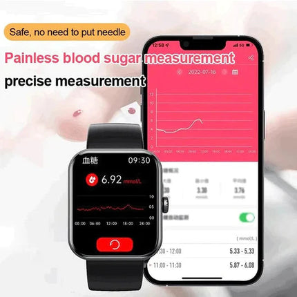 Non-Invasive Glucose Monitoring Smartwatch | Health Tracker | 1.91" Touchscreen | Heart Rate & Sleep Tracking | GPS Functionality | Waterproof | 7-Day Battery | Smart Notifications | By Noustia