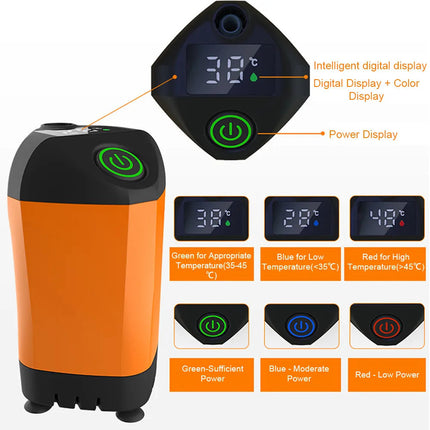 Portable Electric Shower | Outdoor Waterproof Design | Digital Temperature Display | 3 Water Modes | Built-in Rechargeable Battery | Compact Travel Size | For Camping, Hiking, & Travel | By Noustia