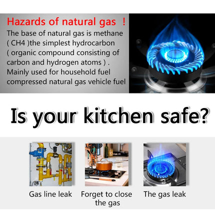 Combustible Gas Detector Alarm | LCD Display | Mobile App Alerts | Real-Time Gas Readings | Methane, Butane, Propane Detection | Clock & Temp Display | Sleek Design | Easy Install | Home Guardian - Noustia