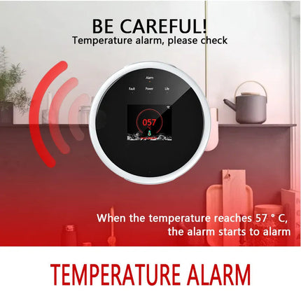 Combustible Gas Detector Alarm | LCD Display | Mobile App Alerts | Real-Time Gas Readings | Methane, Butane, Propane Detection | Clock & Temp Display | Sleek Design | Easy Install | Home Guardian - Noustia