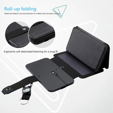 Foldable Solar Panel | Portable USB Charger for Outdoor Adventures | 5V 1A Power Bank | Compact & Versatile Design | Solar-Powered Device Charging | Noustia