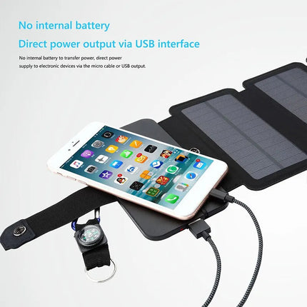 Foldable Solar Panel | Portable USB Charger for Outdoor Adventures | 5V 1A Power Bank | Compact & Versatile Design | Solar-Powered Device Charging | Noustia