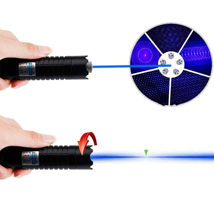 Burning Blue Laser Torch | High-Power Tactical Flashlight | Instant Fire Starter | Compact Outdoor Companion | Blue Laser | High-Efficiency Reflector | Durable Aluminum Body | Noustia
