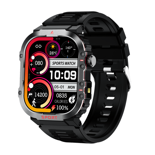 Noustia Sugar PRO 5 | Glucose Monitoring Smartwatch | Blood Sugar Tracker | Real-Time Health Insights | 1.8" HD Display | Android & iOS Compatible | Water-Resistant to 5 ATM | 10-Day Battery Life