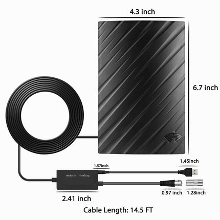 HD Digital Antenna | 4K Supported | 600 Mile Range | Indoor/Outdoor Use | Noustia | Amplified Signal | Waterproof | 16.5 ft Coaxial Cable | Stunning 1080P & 4K Resolution | Eliminate Subscription Bills