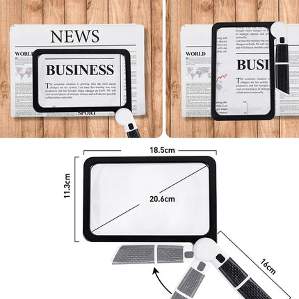 Foldable LED Magnifying Glass | 5X Handheld Magnification | Dimmable 48 LED Lights | Ergonomic Anti-Slip Handle | Compact Design for Reading & Hobbies | Battery Powered | Noustia