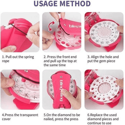 Blinger Gem Styling Tool | Pink | Self-Adhesive Gems for Hair & Accessories | Deluxe Set | Safe for All Ages | Design & Decorate with 300 Gems & Tool | Ideal for Clothes, Purses, Phone Cases | Over 6 Years