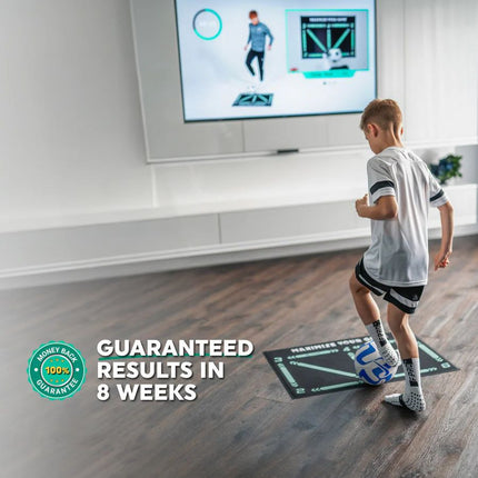 Football Training Mat | Video Program Included | Skills Enhancement | Coordination | Dribbling | Endurance | Space-Saving Design | Noustia | Home Practice | Personal Training Ground | Anti-Slip Grip Socks