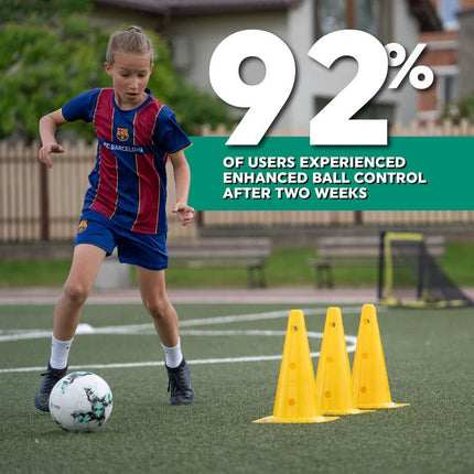 Football Training Mat | Video Program Included | Skills Enhancement | Coordination | Dribbling | Endurance | Space-Saving Design | Noustia | Home Practice | Personal Training Ground | Anti-Slip Grip Socks