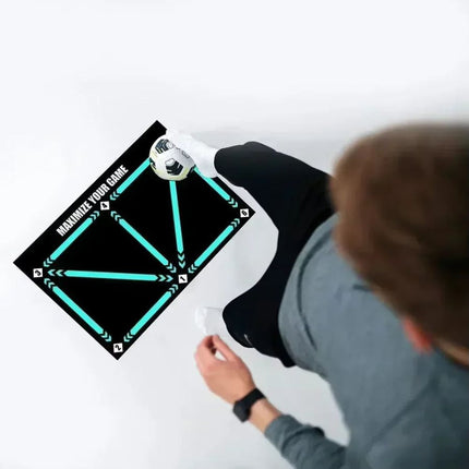 Football Training Mat | Video Program Included | Skills Enhancement | Coordination | Dribbling | Endurance | Space-Saving Design | Noustia | Home Practice | Personal Training Ground | Anti-Slip Grip Socks