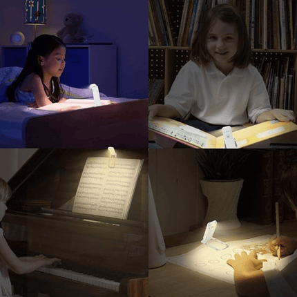 Portable LED Book Light | Adjustable Brightness & Color Temperature | USB Rechargeable | Eye Strain Reduction | Compact Design | Blocks 99.9% Blue Light | Ideal for Travel | Black, White, Pink, Blue