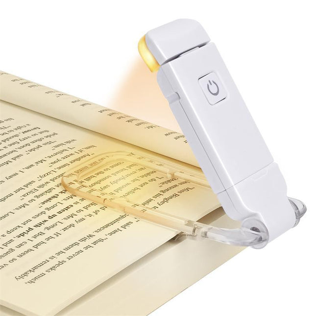 Portable LED Book Light | Adjustable Brightness & Color Temperature | USB Rechargeable | Eye Strain Reduction | Compact Design | Blocks 99.9% Blue Light | Ideal for Travel | Black, White, Pink, Blue