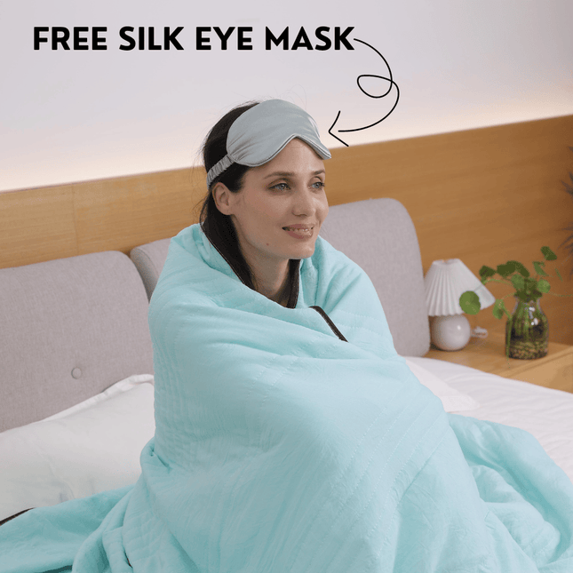 Aussie Ice Cooling Blanket | Heat-Absorbing Technology | Cool Comfort for Hot Sleepers | Moisture-Wicking | Breathable | Bamboo Linen Blend | Available in Double, Queen/Full, King Sizes | 4 Colors