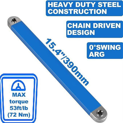 Offset Ratchet Wrench Set | High Carbon Steel | Slim Profile | 15.4-Inch Length | 4 Drive Adapters | Durable Construction | Powerful Torque | DIY & Professional Use | Easy Access to Tight Spaces | Noustia