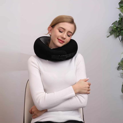 Ergonomic Travel Head Cushion | Full Neck Support | Breathable Soft Materials | Snap Closure | Journey Comfort | Noustia