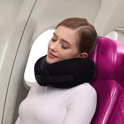 Ergonomic Travel Head Cushion | Full Neck Support | Breathable Soft Materials | Snap Closure | Journey Comfort | Noustia