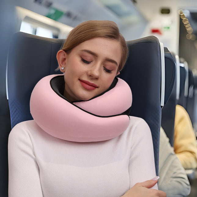 Ergonomic Travel Head Cushion | Full Neck Support | Breathable Soft Materials | Snap Closure | Journey Comfort | Noustia