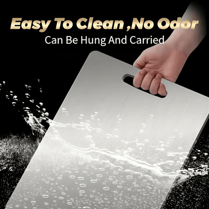 Anti-Bacterial Titanium Cutting Surface | Scratch & Heat Resistant | Odour-Free | 1.5mm Durable Design | Non-Slip | Eco-Friendly | Easy Clean | Silver Finish | Ideal for Kitchen Hygienic Meal Prep