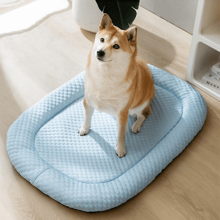 Ice-Silk Cooling Pet Bed | Advanced Ice Silk Fabric | Absorbs and Disperses Heat | Machine Washable | Lightweight Comfort for Pets | Provides a Cool Surface for Hot Days | Keeps Dogs Refreshed and Comfortable