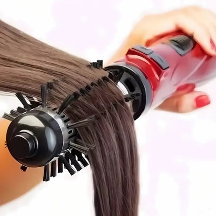 Noustia | 360° Rotating Blowout Hair Dryer Brush | Dual Brush Attachments | Multi-Temperature Settings | Ergonomic Design | Multi-Directional | Voluminous Styling | Eco-Friendly Heat Conductor
