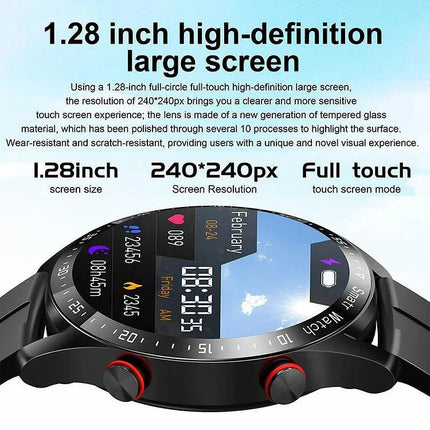 Noustia Fitness Smartwatch | 1.45 Inch Screen | Non-Invasive Health Monitoring | Heart Rate & Blood Sugar Tracking | Blood Pressure & Oxygen Levels | Bluetooth Calls & Music | IP67 Waterproof | Multiple Band Colors