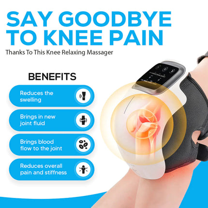 Heated Knee Pain Relief Massager | Cordless & Rechargeable | Advanced Infrared Heating | Soothes Stiffness & Improves Mobility | Intuitive Touchscreen | Automatic Power-Off Timer | 4-in-1 Multifunction Device