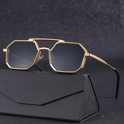 Polarized Alloy Frame Sunglasses | Stylish UV Protection | Modern Design | Includes Storage Case | Gold Silver Black