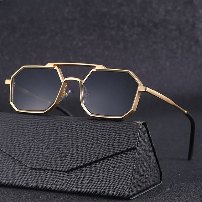 Polarized Alloy Frame Sunglasses | Stylish UV Protection | Modern Design | Includes Storage Case | Gold Silver Black