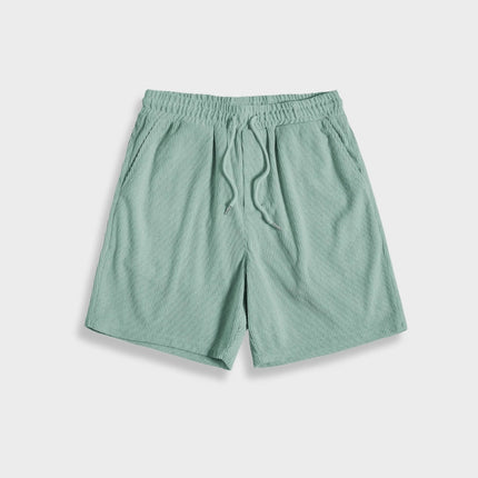 Men's Corduroy Two-Piece Summer Outfit | Button-Up Short Sleeve Shirt & Coordinating Bottoms | Relaxed Fit | Breathable Lightweight Fabric | Available in Beige, Black, Green, Light Blue