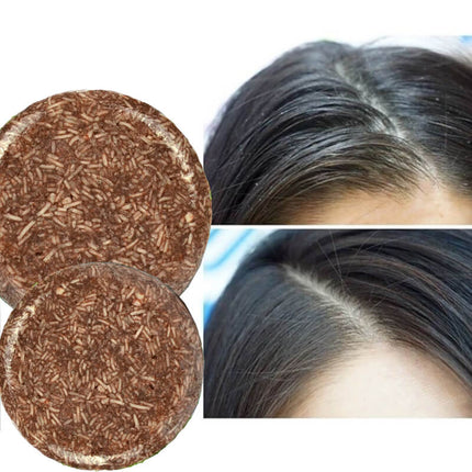 Tuberous Flower Natural Hair Darkening Shampoo Bar | Organic Thickening & Rejuvenating Formula | Anti-Dandruff & Oil Control | Eco-Friendly Packaging | 55g