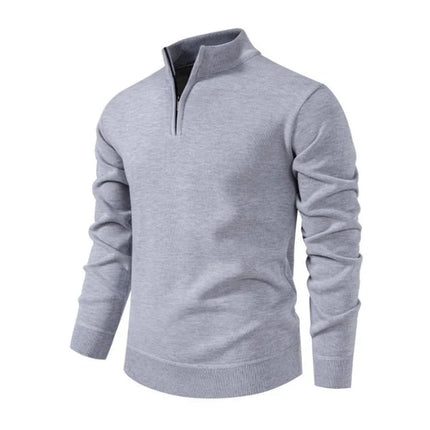 Half-Zip Knit Pullover | Lightweight Sweater | Breathable Fabric | Versatile Collar | Tailored Fit | Smart-Casual Wear | Refined Style | Ideal Transitional Weather Outerwear | Effortless Layering
