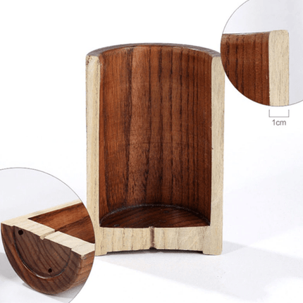 Teak Wood Organizer | Versatile Holder for Utensils | Drainage Design | 3.5" x 5.9" | Kitchen Countertop Storage | Multi-Purpose Use