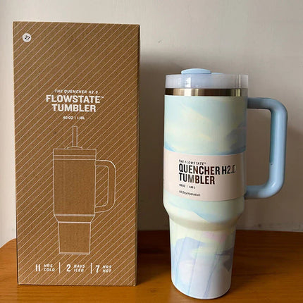 HydratePro Insulated Travel Mug | Double-Walled Stainless Steel | 1180ml | Leak-Proof FlowState Lid with Straw Function | Keeps Drinks Hot for 12 Hours, Cold for 11 Hours
