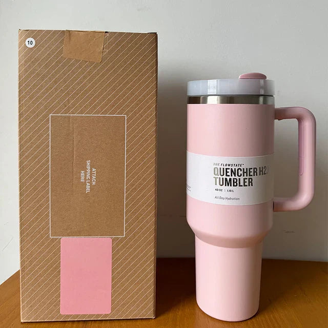 HydratePro Insulated Travel Mug | Double-Walled Stainless Steel | 1180ml | Leak-Proof FlowState Lid with Straw Function | Keeps Drinks Hot for 12 Hours, Cold for 11 Hours