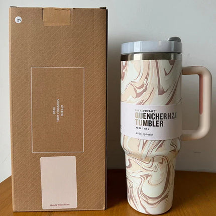 HydratePro Insulated Travel Mug | Double-Walled Stainless Steel | 1180ml | Leak-Proof FlowState Lid with Straw Function | Keeps Drinks Hot for 12 Hours, Cold for 11 Hours