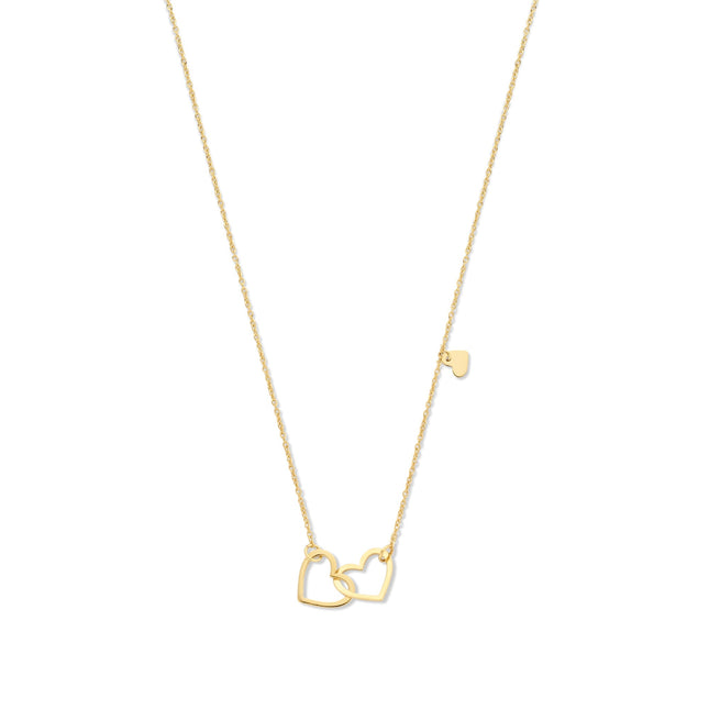 Belleville d'Amore | Elegant Gold Necklace with Heart Charms | Parisian-Inspired Jewelry | Timeless Sophistication