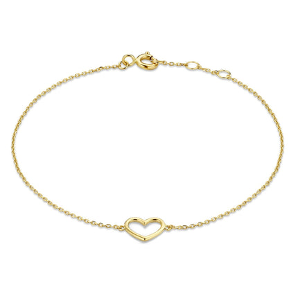 Belleville d'Amore | Gold Bracelet with Heart Charm | Parisian-Inspired Design | Luxurious & Sophisticated Jewelry | Unique Shape with Timeless Elegance | Perfect Gift Idea
