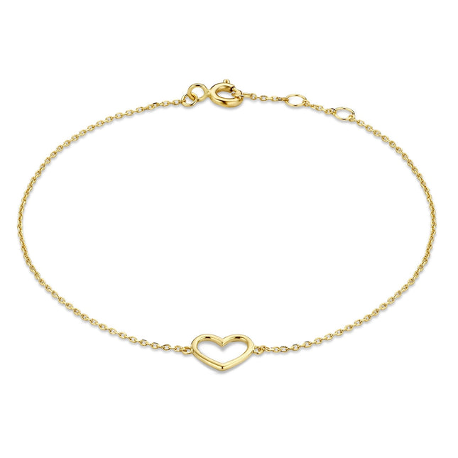 Belleville d'Amore | Gold Bracelet with Heart Charm | Parisian-Inspired Design | Luxurious & Sophisticated Jewelry | Unique Shape with Timeless Elegance | Perfect Gift Idea