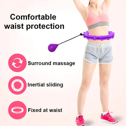 Smart Weighted Hula Hoop | Core Toning and Calorie Burning Fitness Circle | Adjustable Waist Up to 43 Inches | Detachable Parts | Silent Rotating Bearings | Home Exercise Solution | Durable ABS Material