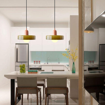 Bauhaus Pendant Light | Vivid Colored Glass | Modern Design | Functional Home Decor | Energy Efficient Lighting for Living Room, Dining Room, Bedroom