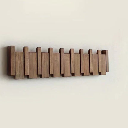 HarmonyCoat | Wooden Wall Mounted Coat Rack | Artistic Piano Design | Entryway Organiser | Stylish and Space-Saving | Multiple Hooks for Jackets and Hats | Durable High-Quality Wood | Decorative Home Accent